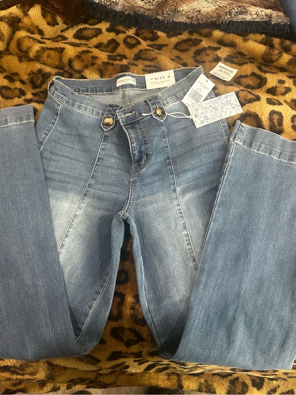 Laura Ashley Medium Light Blue Wide-Leg Jeans
